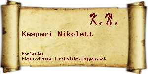 Kaspari Nikolett névjegykártya